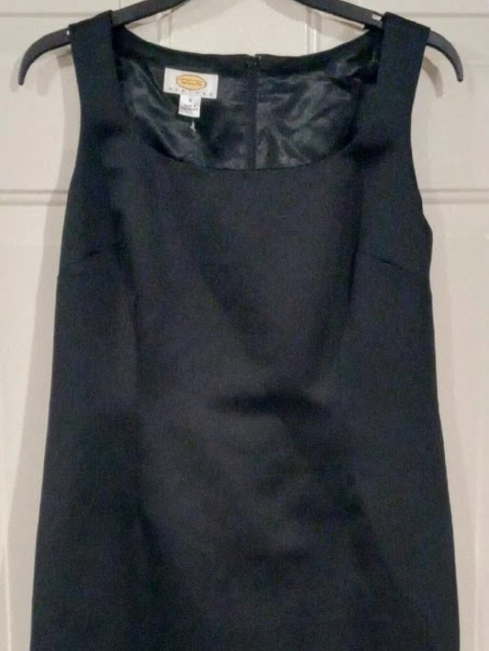 Talbots Black Satin Womens Sleeveless Dress Size 8